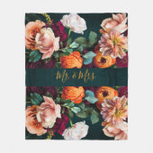 Couverture Polaire Élégant Floral Botanique Rustique Mariage M. & Mme (Devant)
