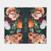 Couverture Polaire Élégant Floral Botanique Rustique Mariage M. & Mme (Devant (Horizontal))