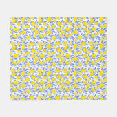 Couverture Polaire Elegant French Country Lemon Blue Botanical (Devant (Horizontal))