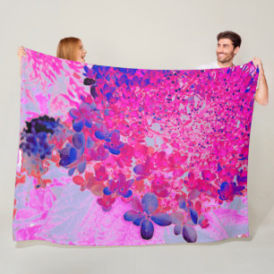 Couverture Polaire Elégant Fuchsia et bleu foncé Limelight Hydrangea