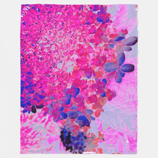 Couverture Polaire Elégant Fuchsia et bleu foncé Limelight Hydrangea (Devant)
