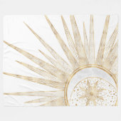 Couverture Polaire Elegant Gold Doodles Sun Moon Mandala Design (Devant (Horizontal))