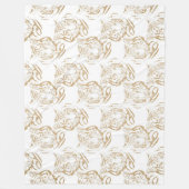 Couverture Polaire Elegant Gold Glitter Tiger Print White Design (Devant)