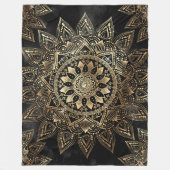 Couverture Polaire Elégant Gold Mandala Black Design (Devant)