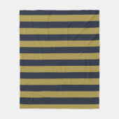 Couverture Polaire Elégant Gold & Navy Blue Vertical Stripes (Devant)