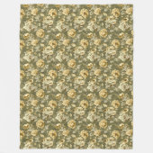 Couverture Polaire Elegant Green Gold Throw Botanical Chic Accent (Devant)