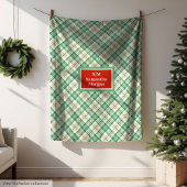 Couverture Polaire Elegant Holiday Blanket Red Green Monogram Touch