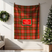 Couverture Polaire Elegant Holiday Blanket Red Green Monogram Touch