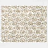 Couverture Polaire Elégant ivoire Damask Hornate Motifs (Devant (Horizontal))