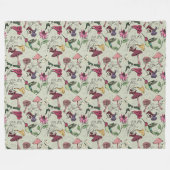 Couverture Polaire Elégant jardin de printemps Colibri & Fleurs (Devant (Horizontal))