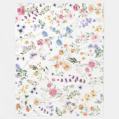 Couverture Polaire Elégant jardin Fleur sauvage aquarelle (Devant)
