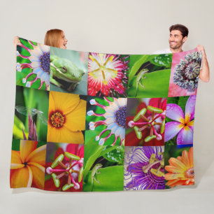 Couverture Polaire Élégant jardin Floral Fleurs & Créatures Collag