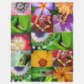 Couverture Polaire Élégant jardin Floral Fleurs & Créatures Collage (Devant)