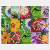 Couverture Polaire Élégant jardin Floral Fleurs & Créatures Collage (Devant (Horizontal))