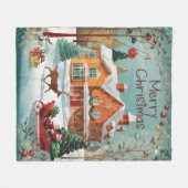 Couverture Polaire Élégant Joyeux Noël (Devant (Horizontal))