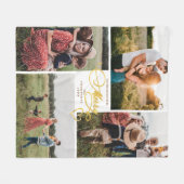 Couverture Polaire Elégant Joyeux Or Noël Quatre Photo Collage (Devant (Horizontal))