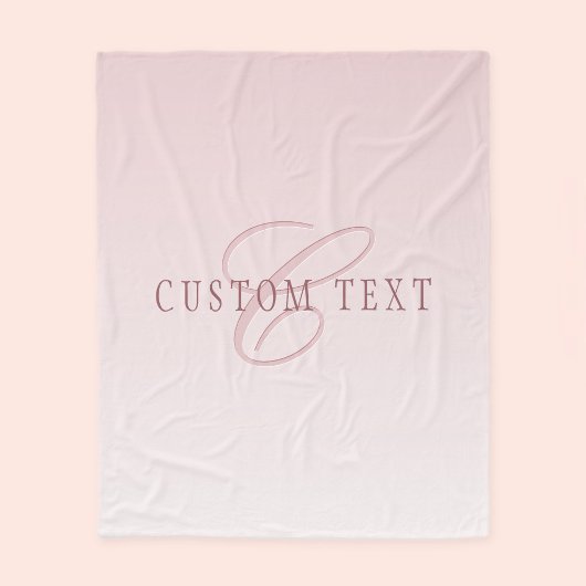 Couverture Polaire Élégant lettrage et monogramme | Rose Ombre