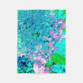 Couverture Polaire Élégant Limelight rose et bleu Hydrangea (Devant)