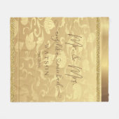 Couverture Polaire Elegant Luxury Golden Damask Mr et Mrs Trendy (Devant (Horizontal))
