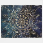 Couverture Polaire Elégant Mandala Gold Blue Galaxy (Devant (Horizontal))