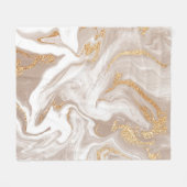 Couverture Polaire Elégant marbre beige liquide avec parties scintill (Devant (Horizontal))
