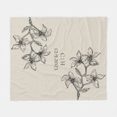 Couverture Polaire Élégant Mariage Floral Beige (Devant (Horizontal))