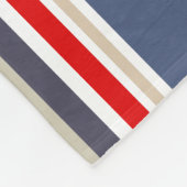 Couverture Polaire Elégant marin rayé Rouge Blanc Bleu Gris Beige (Coin)