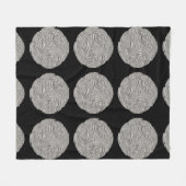Couverture Polaire Elégant médaillon d'argent noir Art nouveau (Devant (Horizontal))