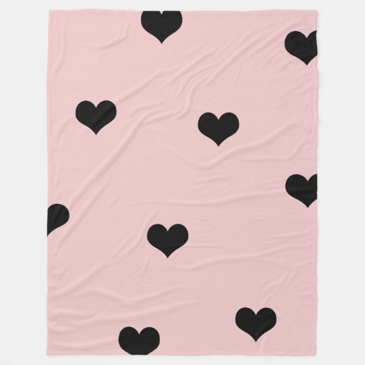 Couverture Polaire Élégant mignon motif à coeur noir et roux (Devant)