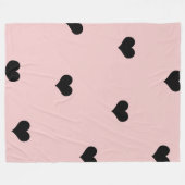 Couverture Polaire Élégant mignon motif à coeur noir et roux (Devant (Horizontal))
