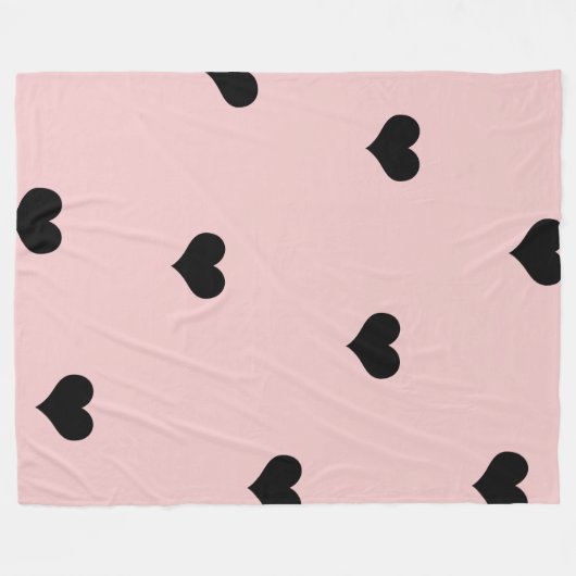 Couverture Polaire Élégant mignon motif à coeur noir et roux (Devant (Horizontal))