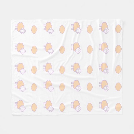 Couverture Polaire Elégant Mignonne Mouton Rose Avec Nuages Motif (Devant (Horizontal))