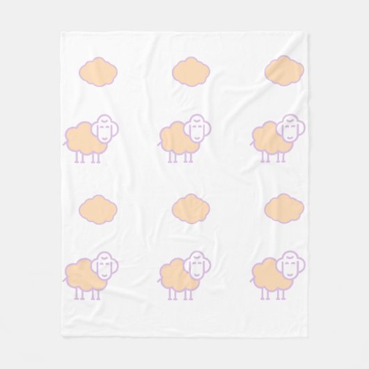Couverture Polaire Elégant Mignonne Mouton Rose Avec Nuages Motif (Devant)