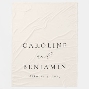 Couverture Polaire Élégant minimaliste crème ivoire Mariage de callig