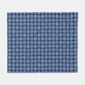 Couverture Polaire Elégant modèle floral Mandala bleu (Devant (Horizontal))