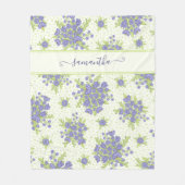 Couverture Polaire Élégant modèle floral monogramme (Devant)