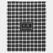 Couverture Polaire Elegant Modern Plaid Throw with Custom Monogram (Devant)