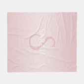 Couverture Polaire Elégant moderne Blush Pink Ombre Nom et monogramme (Devant (Horizontal))