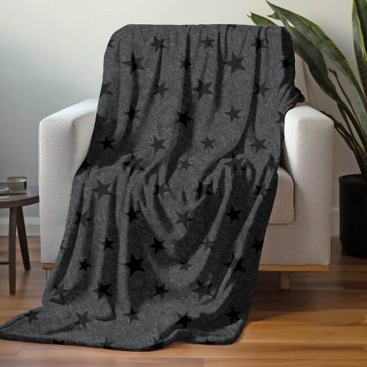 Couverture Polaire Élégant moderne chic Black Star Motif