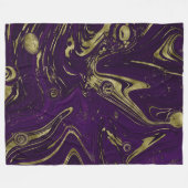 Couverture Polaire Elégant moderne violet & or marbre spirale (Devant (Horizontal))