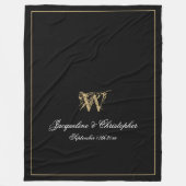 Couverture Polaire Élégant Monogramme de conservation de nouveau mari (Devant)