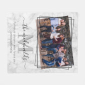 Couverture Polaire Élégant Monogramme de famille Marbre photo (Devant (Horizontal))