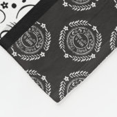 Couverture Polaire Élégant Monogramme floral noir blanc (Coin)
