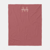 Couverture Polaire Élégant Monogramme moderne Custom Modèle Rose Accu (Devant)