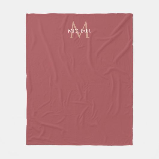 Couverture Polaire Élégant Monogramme moderne Custom Modèle Rose Accu (Devant)