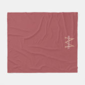 Couverture Polaire Élégant Monogramme moderne Custom Modèle Rose Accu (Devant (Horizontal))