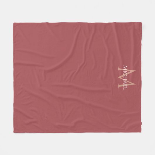 Couverture Polaire Élégant Monogramme moderne Custom Modèle Rose Accu (Devant (Horizontal))