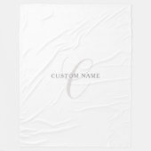 Couverture Polaire Élégant Monogramme moderne | Gris et blanc (modifi (Devant)