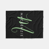 Couverture Polaire Élégant Monogramme moderne noir vert Script (Devant (Horizontal))