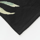 Couverture Polaire Élégant monogramme noir or feuillage (Coin)